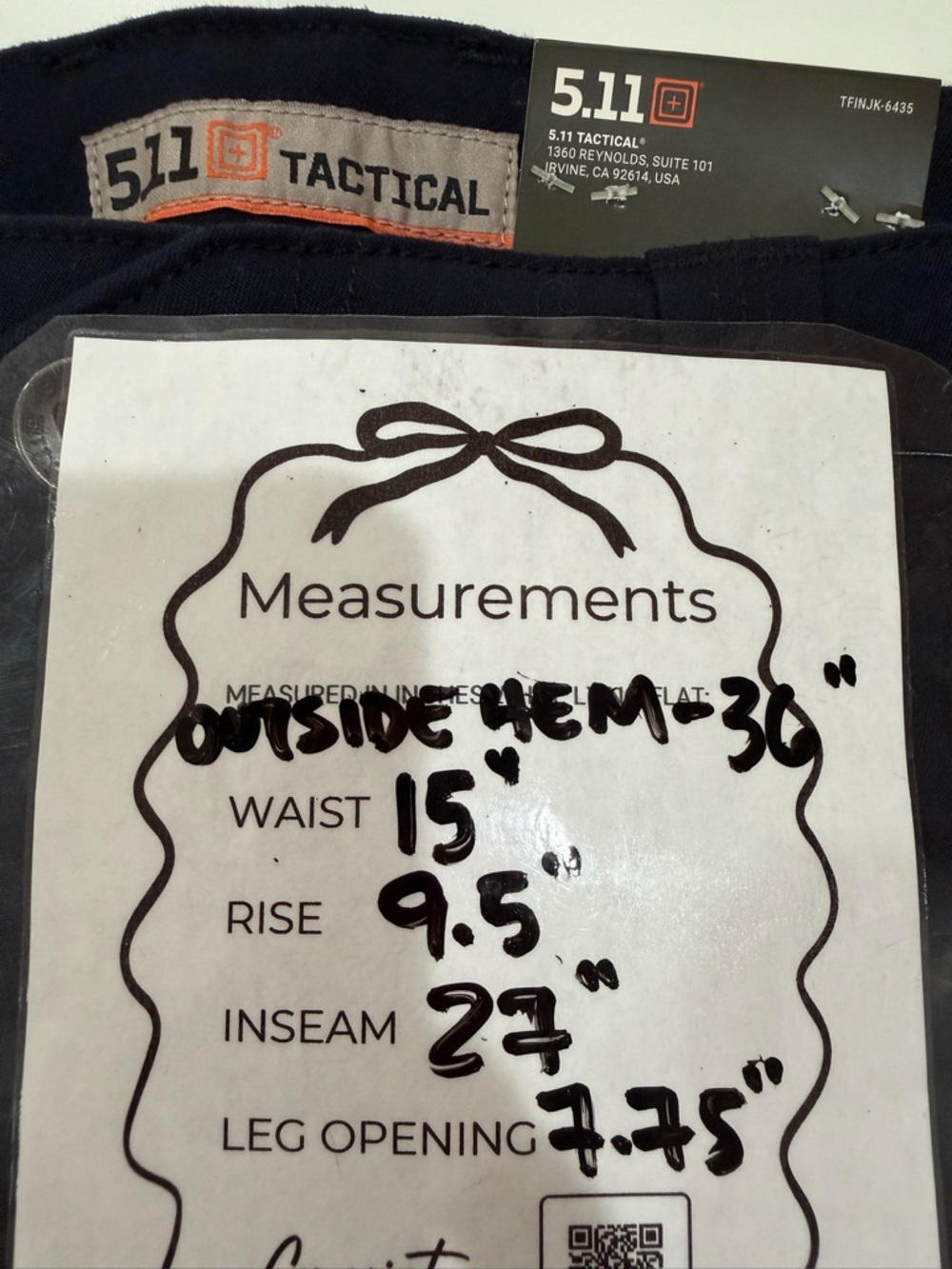 5.11 Tactical Edge Chino Pants Men’s 30x27[Waist x Inseam] Altered/Hemmed NWT - Picture 11 of 11